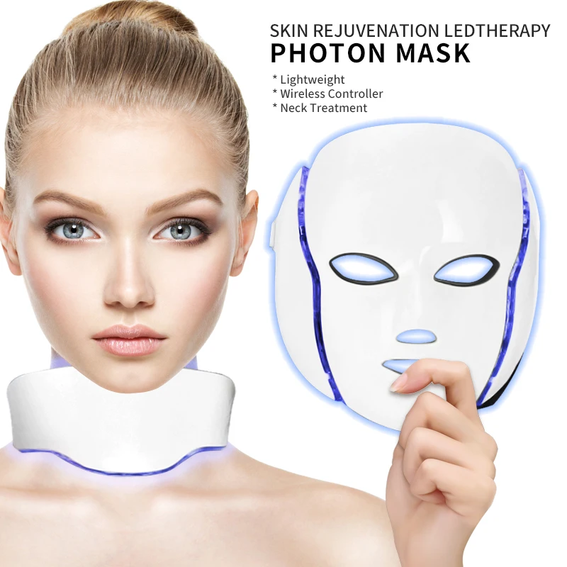  Professional 7 Colors Led Mask Facial Light Therapy Skin Rejuvenation Device Spa Acne Remover Anti- - 33005205813
