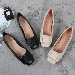 2019 Новые Модные Простые однотонные повседневные туфли, женские удобные туфли на плоской подошве с открытым носком