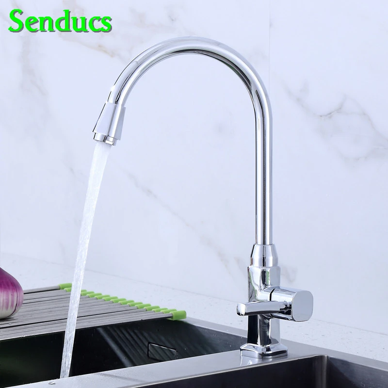 

Senducs Cold Kitchen Mixer Tap Fashion Design Single Cold Kitchen Sink Mixer Tap Deck Mounted Cold Kitchen Sink Faucet