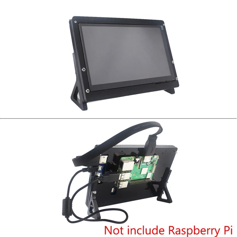 Дешево 7 дюймов Raspberry Pi 4B 3B + 3B сенсорный экран 1024*600 800*480 ЖК Дисплей HDMI | держатель совместимый ПК ноутбук Nvidia Jetson Nano