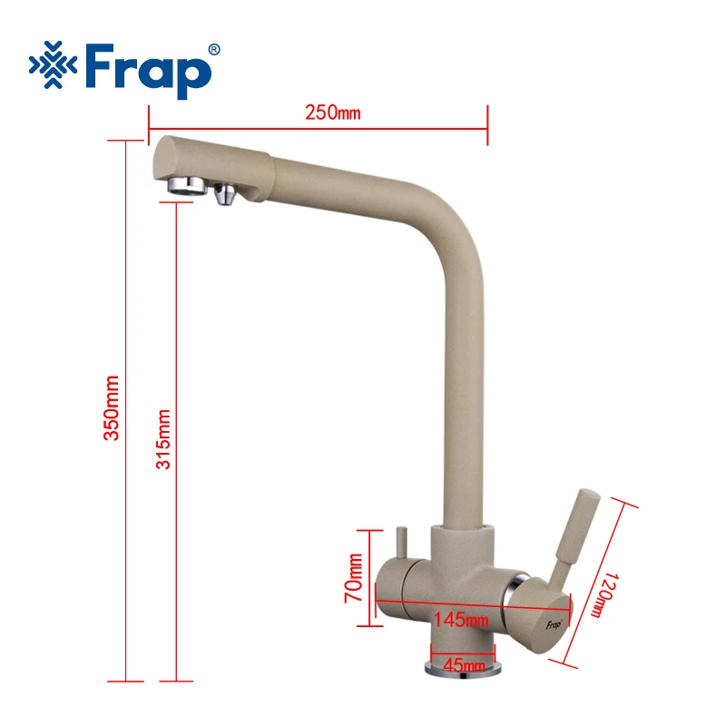  Frap New Arrival Khaki Color Kitchen Faucet Deck Mounted Mixer Tap 180 Degree Rotation with Water P - 32809356114