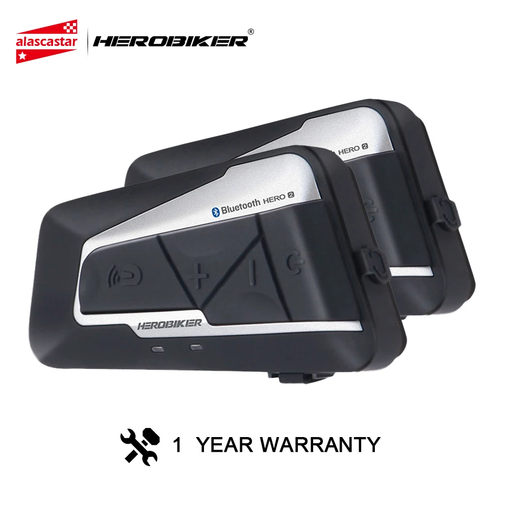 HEROBIKER Motorcycle Intercom Helmet Waterproof Wireless Bluetooth ...