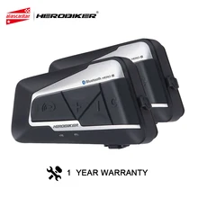 HEROBIKER Del Motociclo del Citofono Del Casco Impermeabile Senza Fili di Bluetooth Intercom Moto Auricolare Interfono per 2 Rides 1200 M 2 Pcs