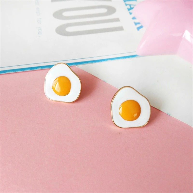 

2019 Korean Style Trendy Cute Egg Shape Stud Earrings for Women Small Irregular Alloy Stud Earring Women Girl Fashion Jewelry
