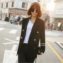 Женский блейзер, куртка, осенний Модный повседневный Блейзер, брендовый черный женский Блейзер, приталенное пальто, женские блейзеры и куртки A3968