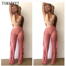 Для женщин Пляжное Платье Mesh Sheer Бикини Cover Up Купальники ванный комплект штаны Панталоны AFKM8892