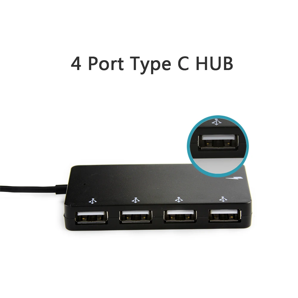 CHYI 4 в 1 USB C концентратор USB 2,0 концентратор мульти 4 порта разветвитель адаптер с DC Micro USB вход питания для смартфона, ПК Аксессуары