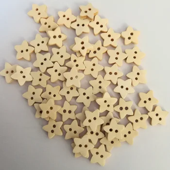 

50PCs NEW Natural Wooden Buttons Cute Star Shape Scrapbooking DIY Craft Sewing Accessories 2 Holes DIY Clothing Accessories