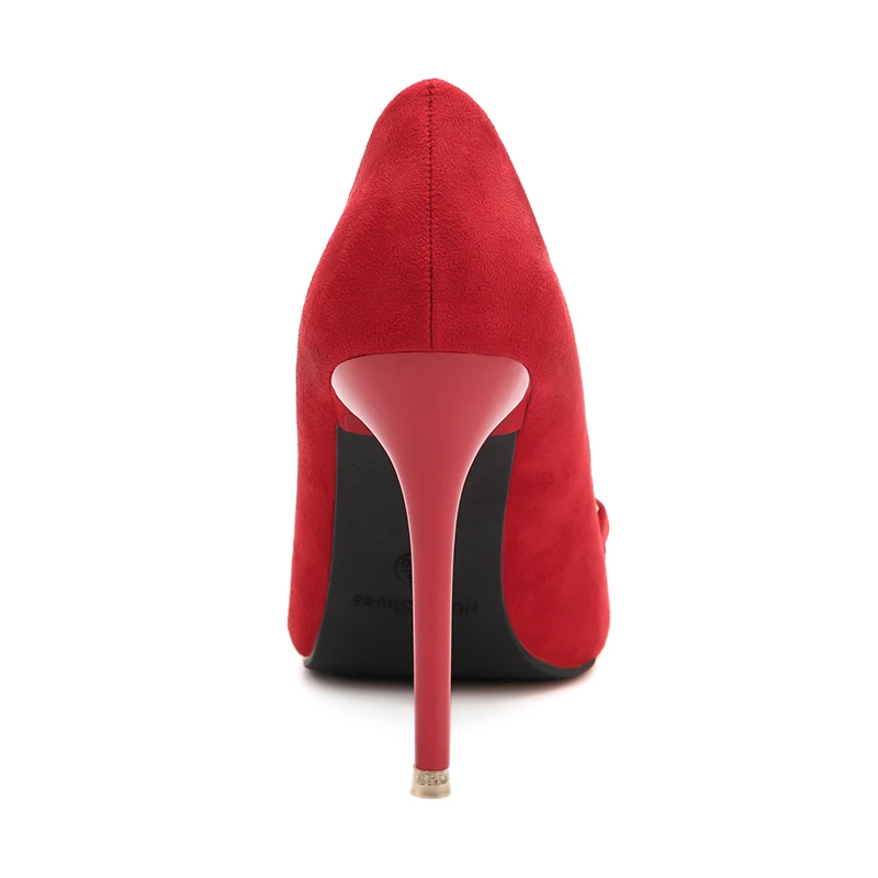 {D& Henlu}/ г. Весенняя обувь женские туфли-лодочки обувь на тонком каблуке замшевые туфли-лодочки красные туфли пикантные флоковые туфли-лодочки на очень высоком каблуке 10,5 см tacones