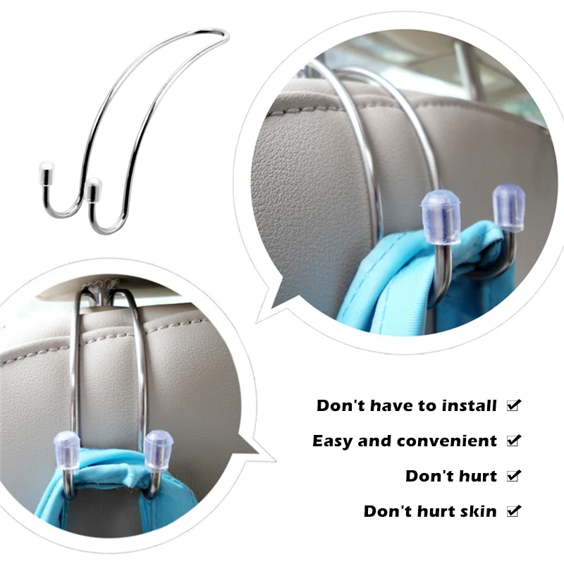 Metal Clips car seat hook auto headrest hanger bag car bag storage bag cloth bag fixing car accessories