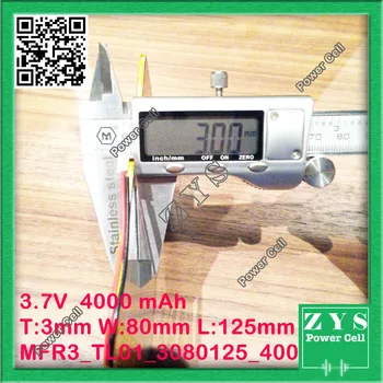 

3080125 3.7V 4000mah Lithium polymer Battery with Protection Board For PDA Tablet PCs Digital Products 3x80x125mm 4000 mah