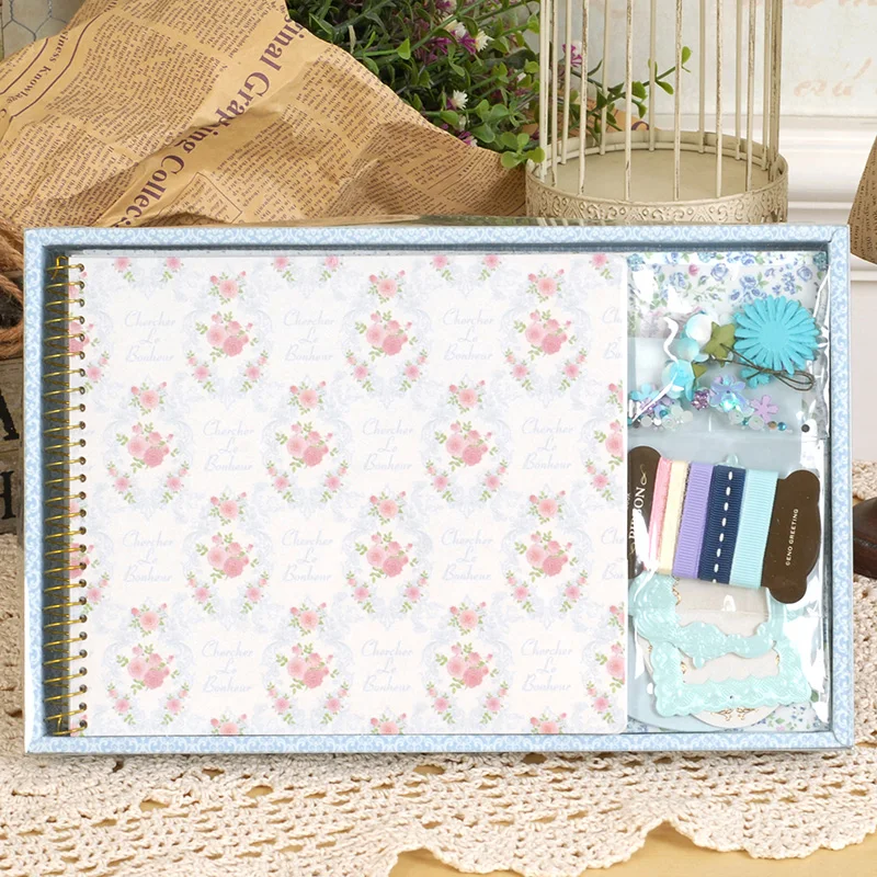 2017 Vintage DIY Album Kit Retro Floral Flower Photo Album Making Kit