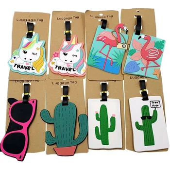 

Travel Accessories Animal Cartoon flamingo Luggage Tags Silica Gel Suitcase ID Addres Baggage Boarding Holder Portable Label