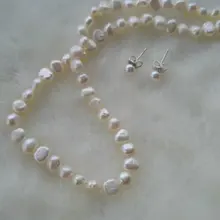 Уникальный ювелирный магазин с жемчугом белого цвета 6-7 мм искусственный жемчуг в стиле барокко ожерелье Серьги очаровательный женский подарок ювелирный набор