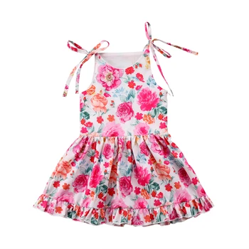 

Children Kids Baby Girls Dress Sleeveless Summer Girl Clothing Flowers Princess Dresses Strap Sundress Cute Cotton Clothes