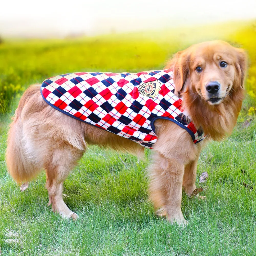 Hot! Flannel Dog Vest Diamond Pet Cat Shirt Golden Retriever Autumn