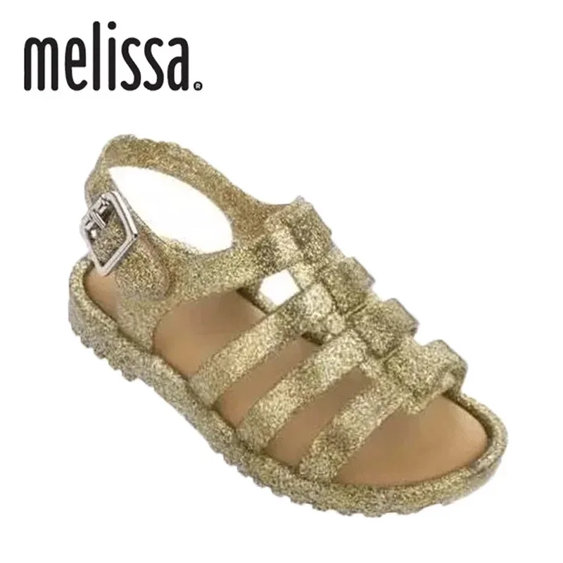 Сандалии в римском стиле для девочек; Новинка года; сандалии Melissa на полой подошве; обувь melissa для малышей; дышащие сандалии Melissa для малышей; 12,8-17,8 см