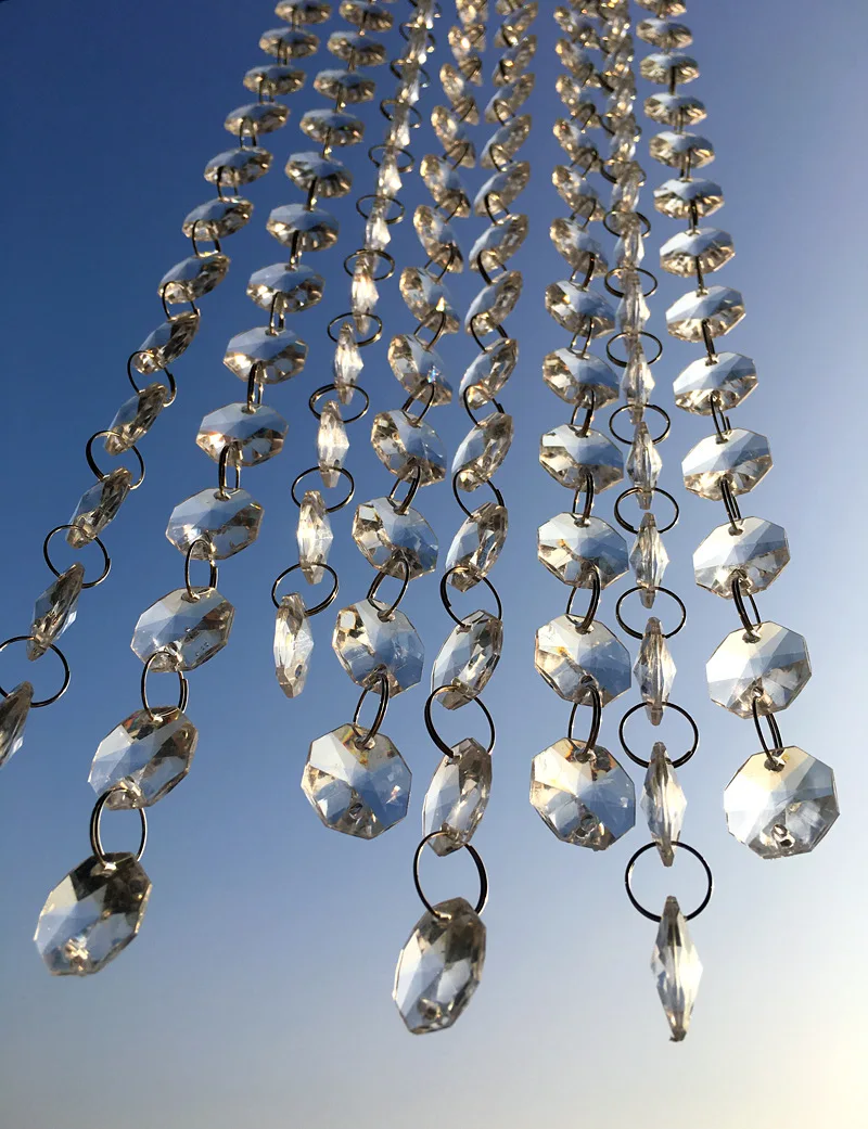 1 м гирлянда Висячие Хрустальные стеклянные бусины занавес цепи, украшенные бриллиантами вечерние дерево центральный DIY вечерние украшения