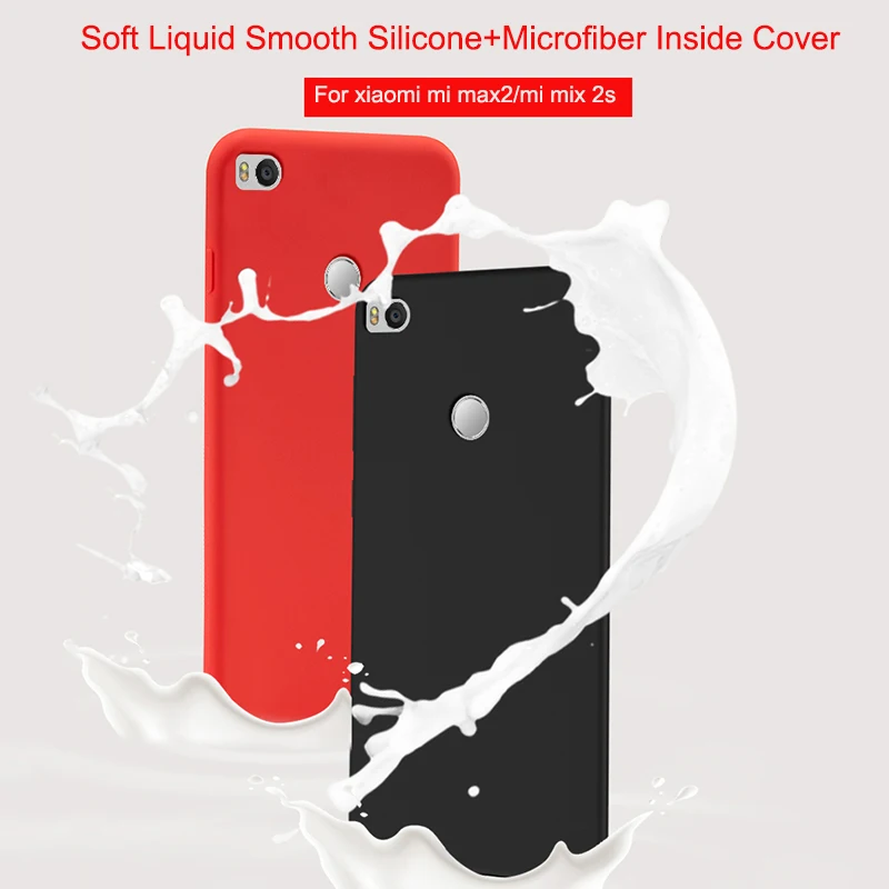 

Xiaomi Mi Max 2 Case,ALIVO Soft Liquid Smooth Silicone+Microfiber Inside Cover For Xiaomi Mi Mix 2s Full Protection back cover
