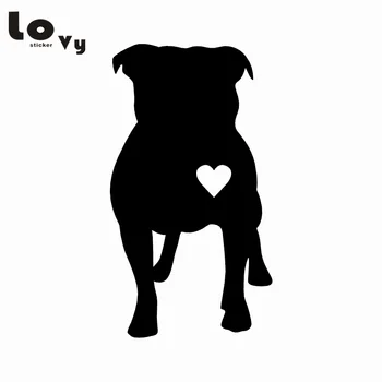 

Funny Pitbull Heart Vinyl Car Sticker Creative Cartoon Animal Silhouette Car Decal