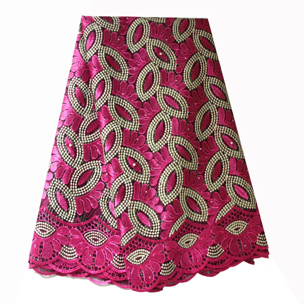 

Ourwin Cheap Lace Fabrics with Free Shipping Guipure Lace Fabric 2019 Beaded African Tulle Material Fushia Pink Lace Fabric