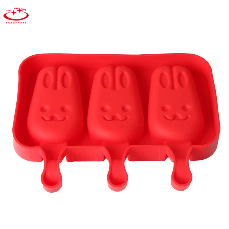 

1PC Reusable Practically "Rabbit" Shape Silicone Ice Cream Mold Ice Cubes Frozen Popsicle Molds Cream Mould Tools