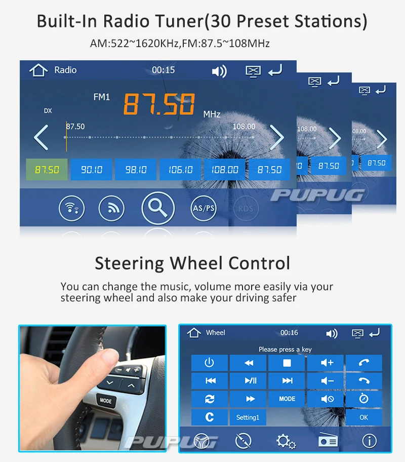 Best Radio Navigator SD MP3 GPS Map Car DVD Logo 3G Dongle MP5 RDS Stereo HeadUnit iPod MP4 Autoradio EQ PC AMP System 5