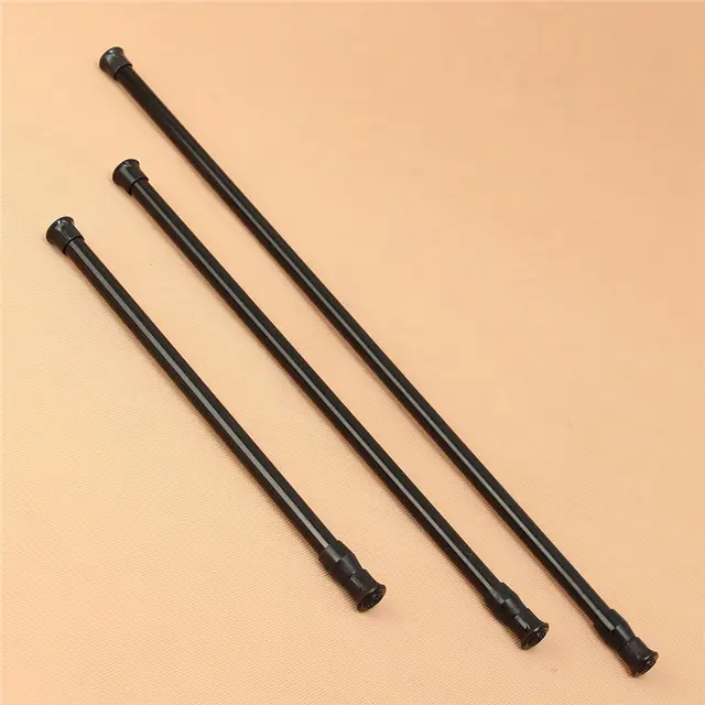 New Arrival Black Extendable Adjule Spring Tension Rod Rail Pole New Arrival Black Extendable Adjule Spring Tension Rod Rail Pole Window Curtain Shower Wardrobe Bathroom