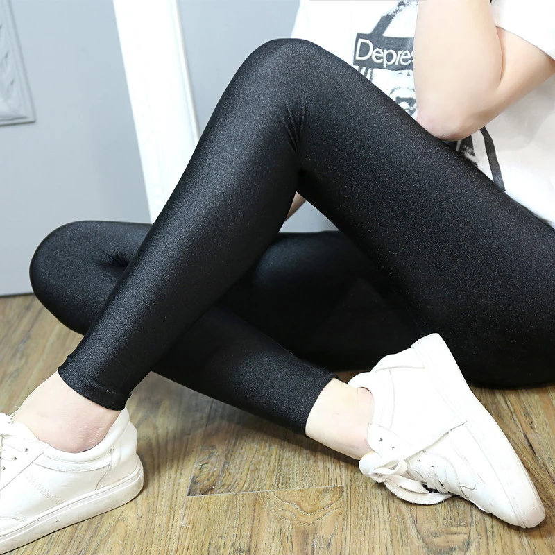 black shiny skinny pants