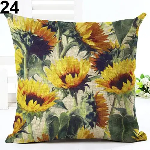 

Tropical Green Plant Leaves Flower Linen Pillow Case Home Decor oreiller cus Pillow Case