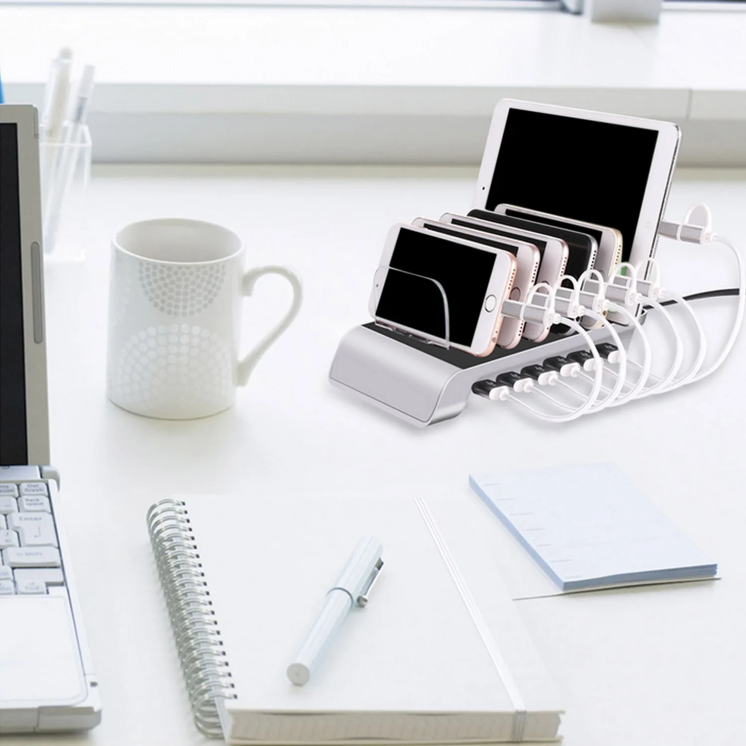 

Besegad Multi USB Charging Station Stand Dock Charger for iPhone 10 X 8 7 6S Plus iPad Pro Air Mini 3 2 1 Samsung Galaxy S8 S7