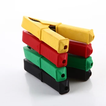 

4PCS AL009B Alligator/Crocodile Clip Cable Clip Nickel-clad Copper 70A Car battery clip test clip Full enclosed safety cover