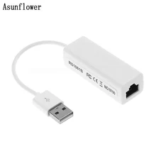 USB Ethernet адаптер USB 2,0 внешняя сетевая карта для RJ45 Lan Ethernet 10/100 адаптер Mbps Ключ для Windows 7 Mac HY