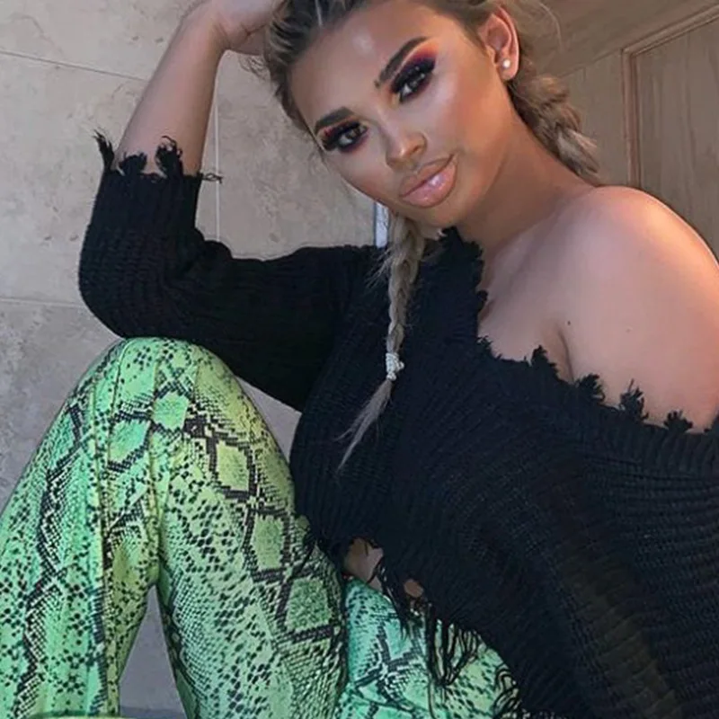 S-XL Sexy Serpentine Loose Flared Pants Snake Skin Pattern Printed Long Trousers Fashion Wide Leg Stretch Slacks For Women S-XL Sexy Serpentine Loose Flared Pants Snake Skin Pattern Printed Long Trousers Fashion Wide Leg Stretch Slacks For Women