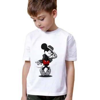 

Mouse Michael Jackson Children Printed Cotton Round Collar Short Sleeve T-Shirt Cool Design Casual Kid's Tee A19514