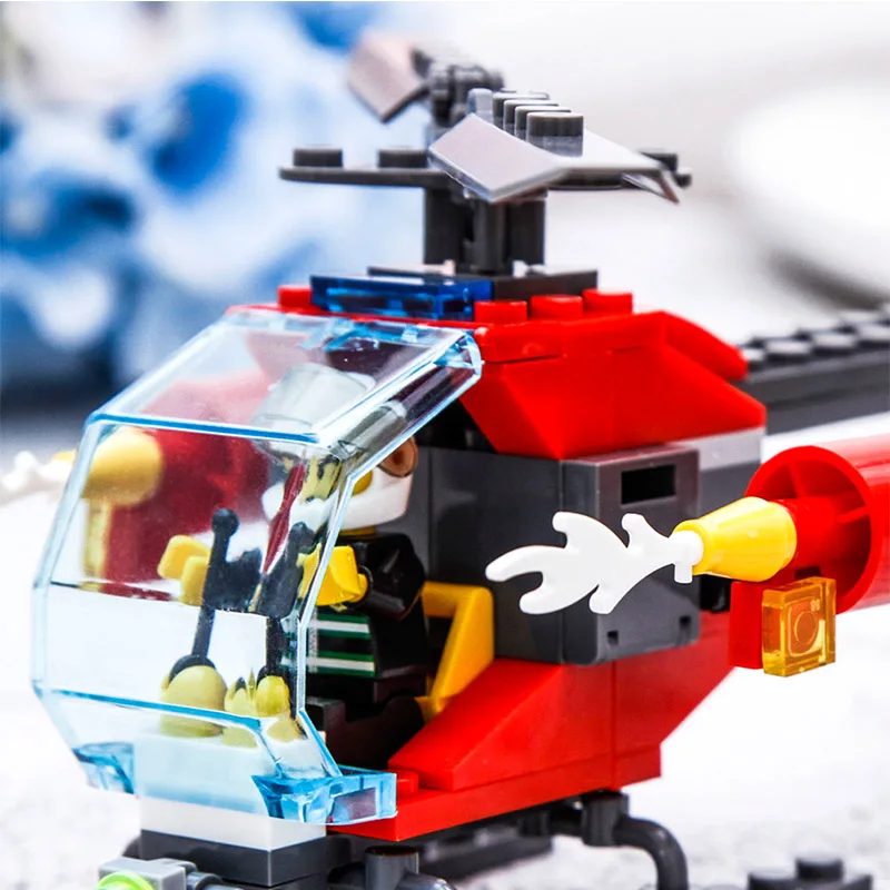 89pcs Fire Rescue Helicopter Legoings Constructor Building Blocks Kit Children Educational Toys Gift Brinquedos 89pcs Fire Rescue Helicopter Legoings Constructor Building Blocks Kit Children Educational Toys Gift Brinquedos