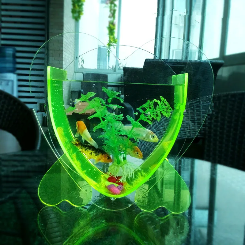 2015 HOT SALE creative heart shaped mini acrylic aquarium