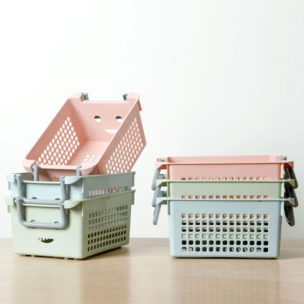 

Portable Bath Basket Bathroom Shower Storage Basket Plastic Snacks Make up Home Storage Basket