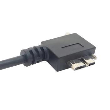 

USB 3.0 A Male to Micro-B Left Angled 90 Degree Cable With Locking Screws for Nikon D800 D800E D810 15ft 5m