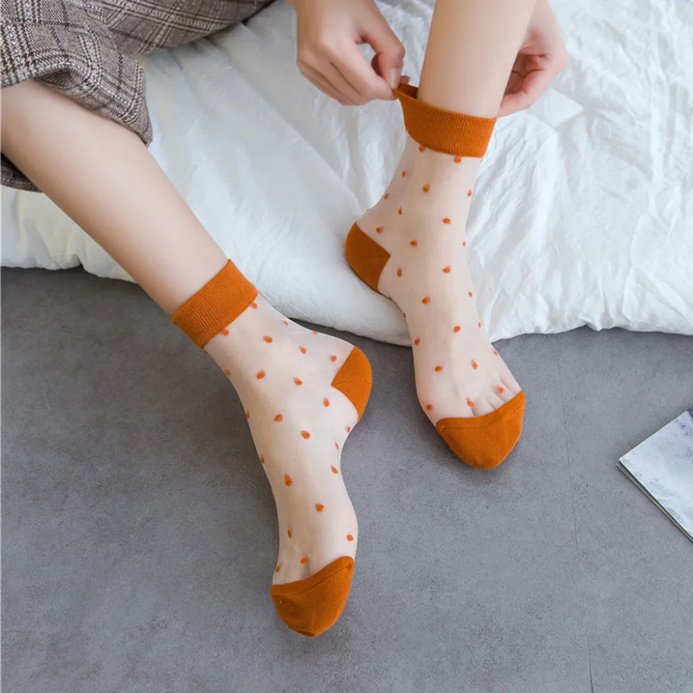 2019 Women casual summer transparent socks cute crystal transparent breathable non-slip socks outdoor casual sports socks 40M22 (18)