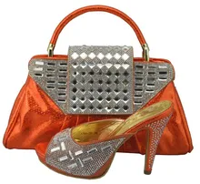 Italian Shoes With Matching Bag High Quality Italy Shoe And Bag Set For Wedding And Party Women Sandal Shoes And Handbag 1308-36