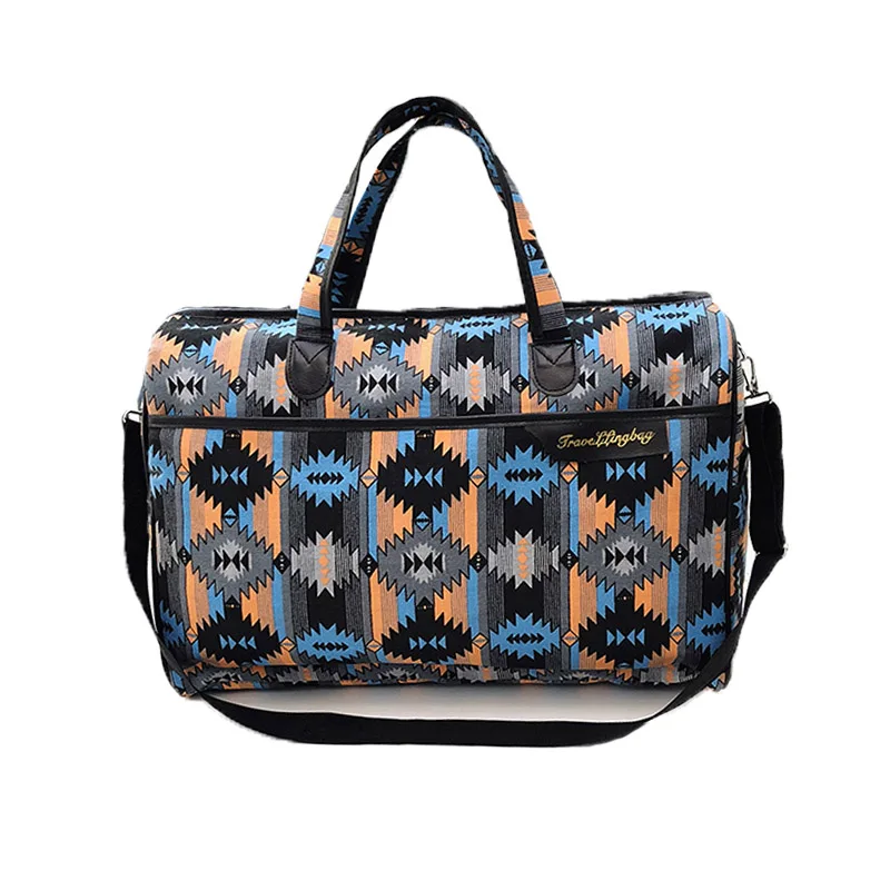 

Wobag New High Quality Canvas Travel Bag Portable Large Capacity Fashion Personality Stripe Pattern Short-distance Travel