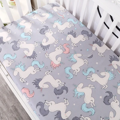 Customize baby kids bed sheet crib mattress cover bedding set cartoon parteen fitted crib sheet for girls boys (10)