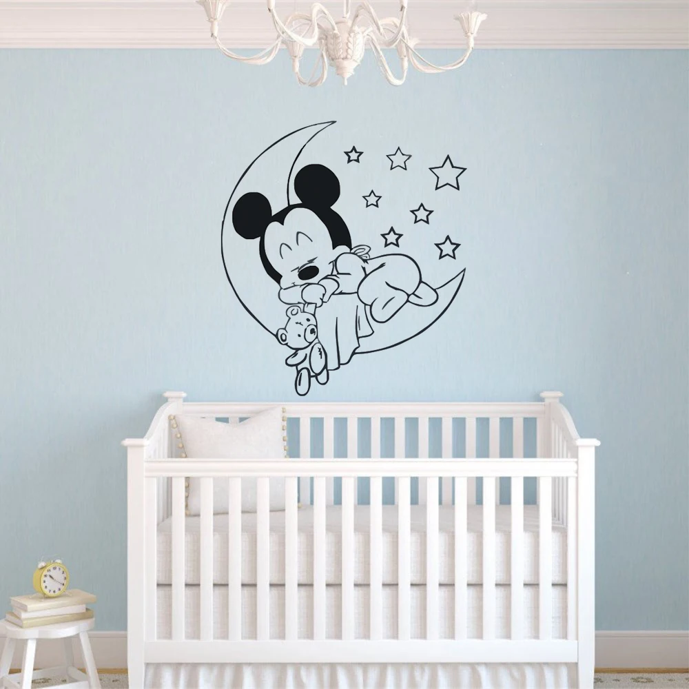 Moon /& Stars Vinyl Wall Art Sticker Decal Silhouette Kids Bedroom Nursery MATT