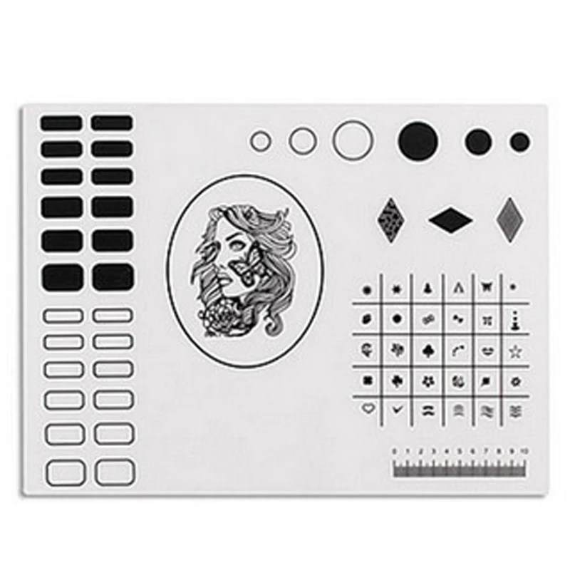 

40*30cm 1pc Nail Art Stamping Mat Silicone Mat for No Water Marble Dry Nail Stamping Reverse for Nail Design DIY Nail Art Tools