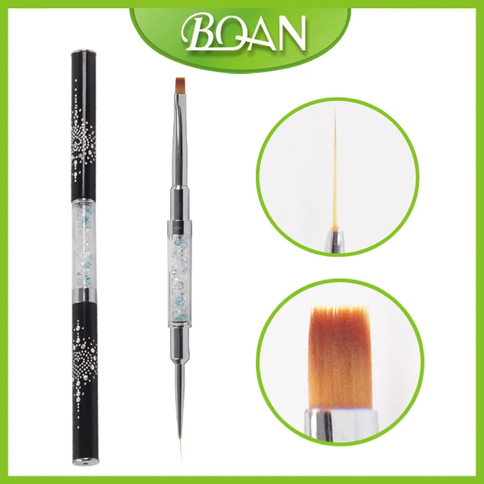 Black Two Use Brush Gel Brush Flat 6 and 9 mm Skinny Liner Brush with