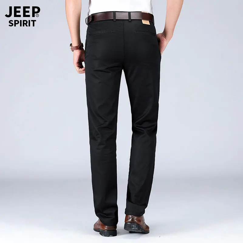 2019 Summer Autumn JEEP Brand Casual Suit Pants Straight Style Lyocell Men's Casual Mid Waist Cotton Pants Fashion Trousers (8)