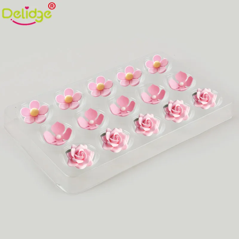 

Delidge 2 pcs/set Cake Fondant Dry Mold Plastic Transparent Fondant Flower Shaping Cake Flower Gumpaste Dring Mold