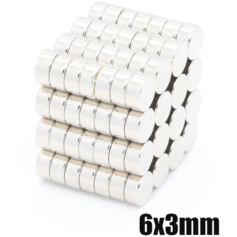 

100Pcs Neodymium Magnet Disc 6x3 mm N35 Permanent NdFeB Small Round Super Strong Powerful Magnetic Magnets For Craft 6 x 3 mm