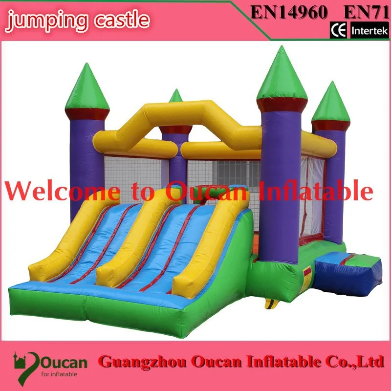 

2016new commodity free shipping PVC6.5x4x4m tarpaulin inflatable bouncers with slide for kids and baby